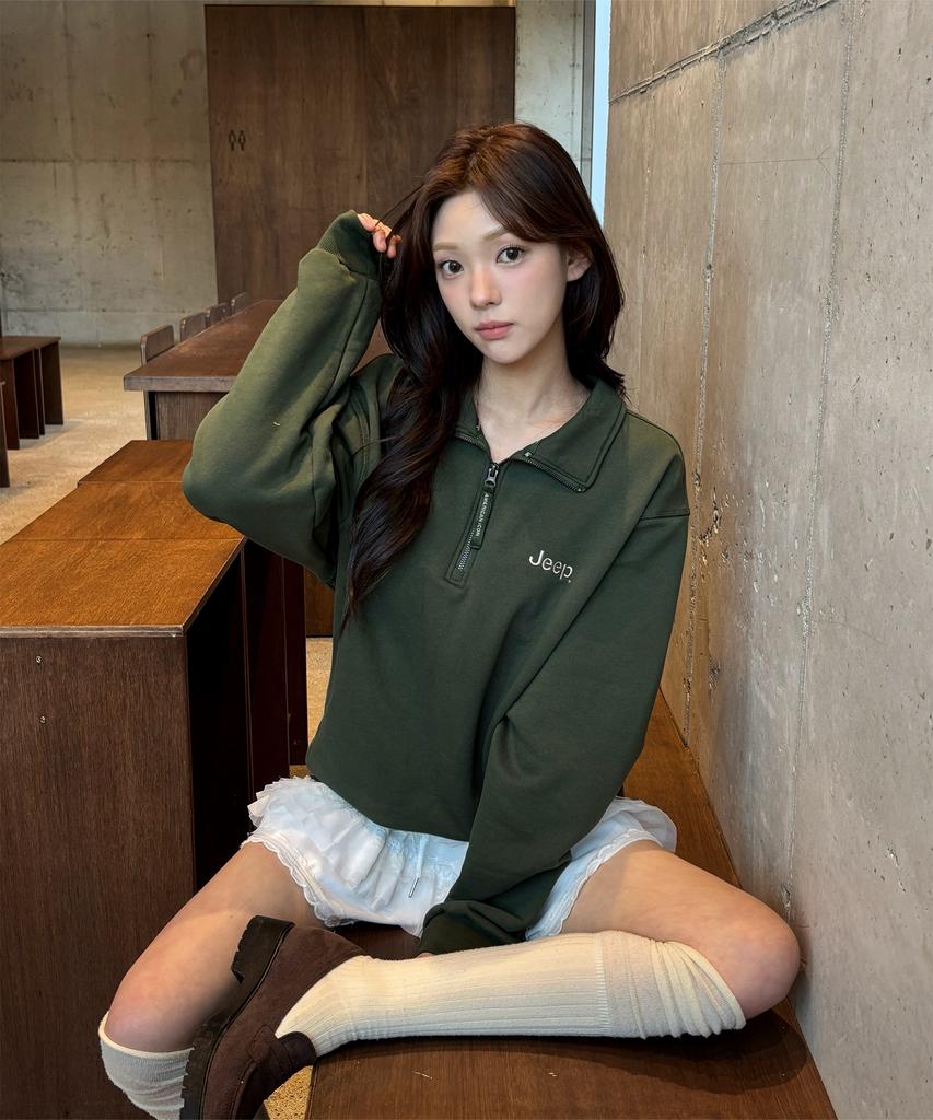 JEEP [360G] M-Logo Half-Zip Sweatshirt (Jr5Tsu838Gn)