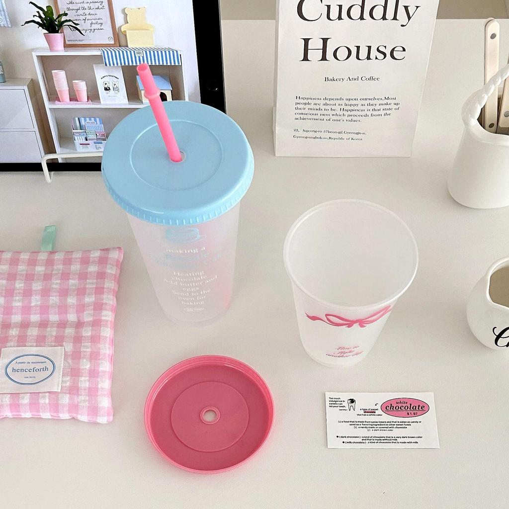 Large Capacity Summer Straw Cup for Girls - Perfect for Home, Travel, Milk Tea, Coffee, and Cold Drinks.