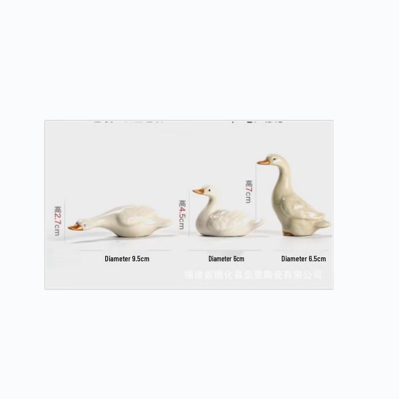 Miling Cute Ceramic Duck Figurines Set