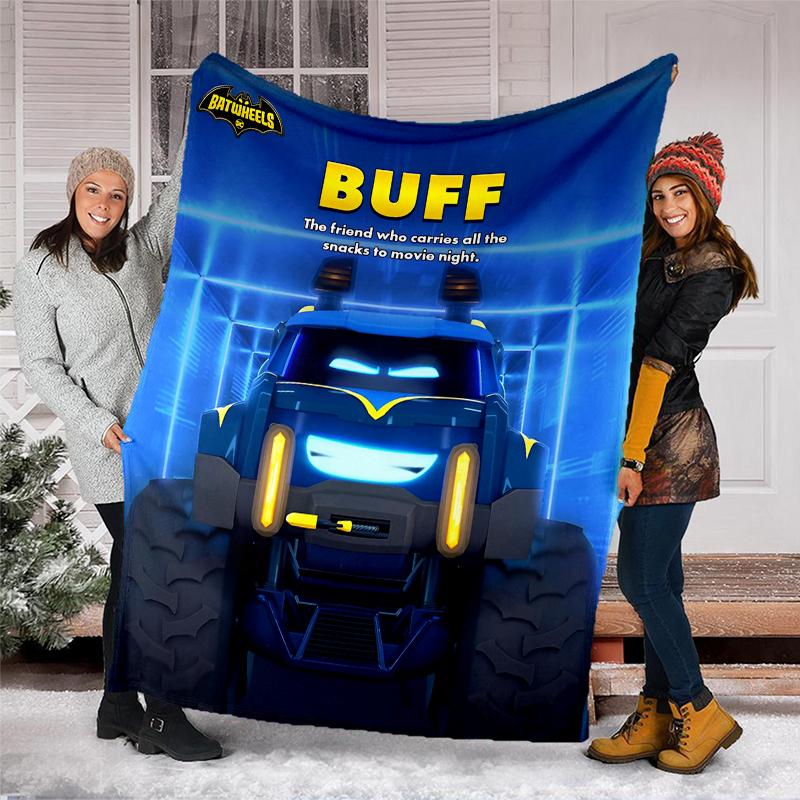 Batwheels Theme Printed Blanket Perfect For Couch Bed Travel Outdoor Use Machine Washable Cozy Durable