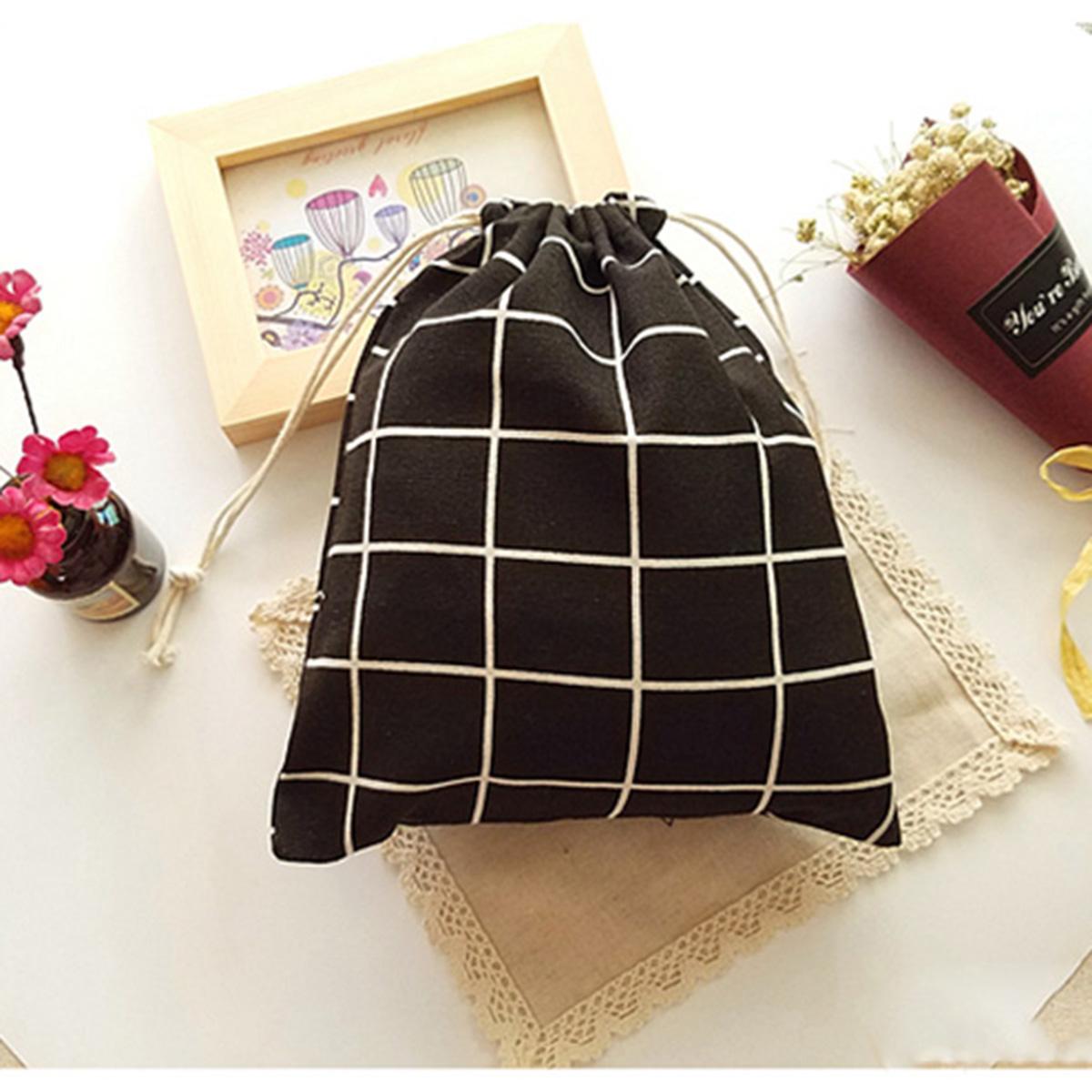 

1 шт., мешочки на шнурке, рождественские свадебные подарочные пакеты для DIY, хлопковые и тканевые сумки, упаковка для ювелирных изделий 19x24cm чёрный