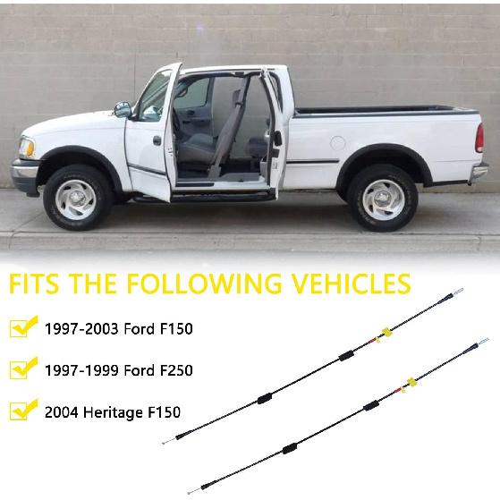 Rear Door Upper Latch Cable Left and Right Side Compatible with 1997-2003 Ford F150 2004 F150 Heritage 1997-1999 F250 Door Upper Latch Cables