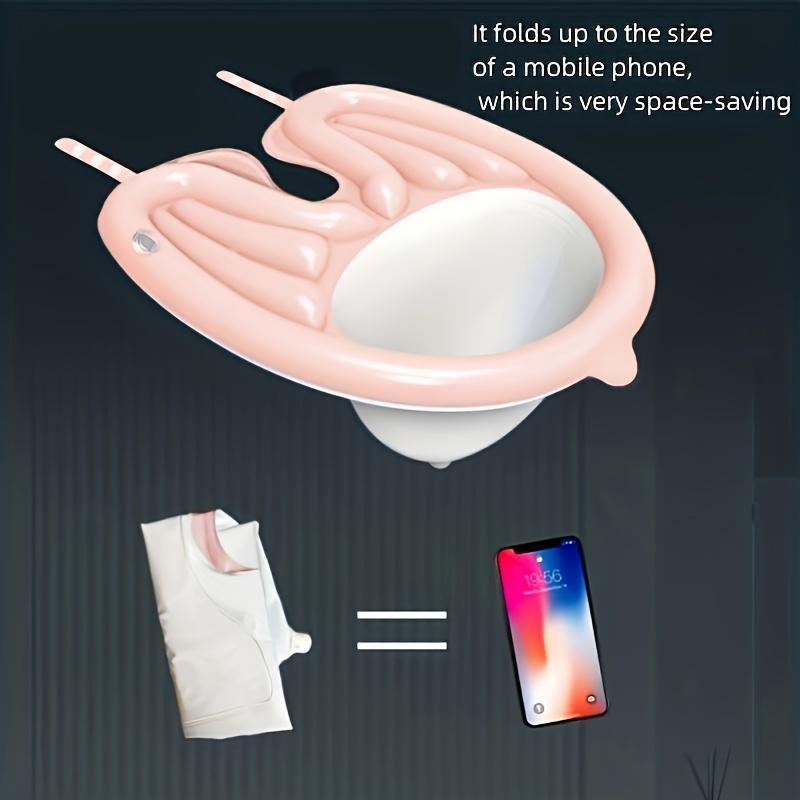 Portable Inflatable Shower Basin | Striped Vinyl Material, with Water Hose, for Elderly, Pregnant Women, and Disabled, Home and Hospital Use
