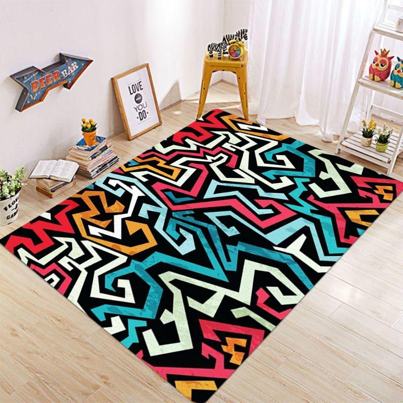 Modern Abstract Simple Carpet Living Room Bedroom Kitchen Balcony Anti Slip Washable Floor Mat Geometric Lines Home Decoration