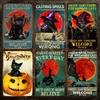 Halloween Black Cat Metal Poster Salem Sanctuary for Wayward Cats Vintage Tin Sign Plate Wall Stickers for Home Wall Decoration