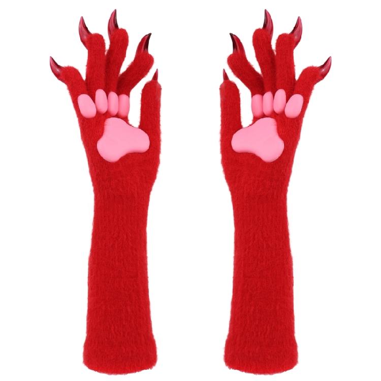 Fashionable Faux Fursuit Nails Mittens Soft Gloves 8 Colors Variants Perfect for Themed Event