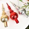 Electroplated PVC Gourd-Shaped Christmas Tree Top Ornament, 35cm