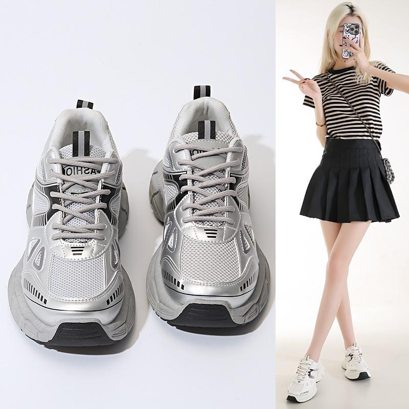 

22 new ins trendy thick-soled silver dad shoes lightweight Mazooism casual shoes 35 белый