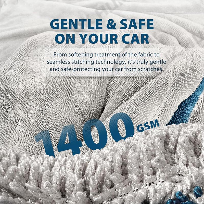 60X120CM Oversized Car Towel 1400GSM High Absorbent Ultra-Thick Drying Cloth for Car Detailing Soft Scratch Free Cleaning Towel