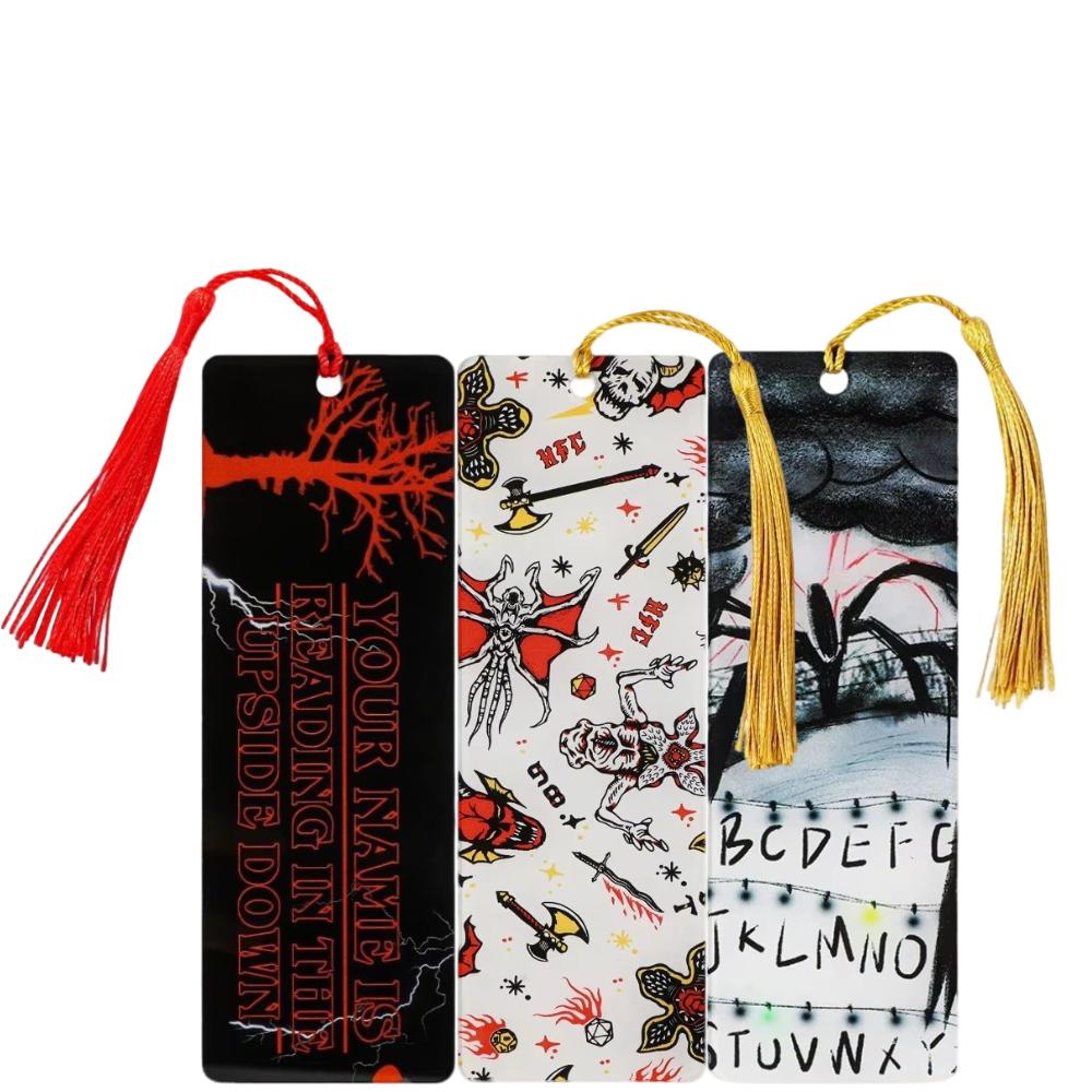 Hot Creative Reader Accessories Movie Horror Acrylic Bookmark Withtassel For Bookworm Student Stationery Teacher Office Supplies