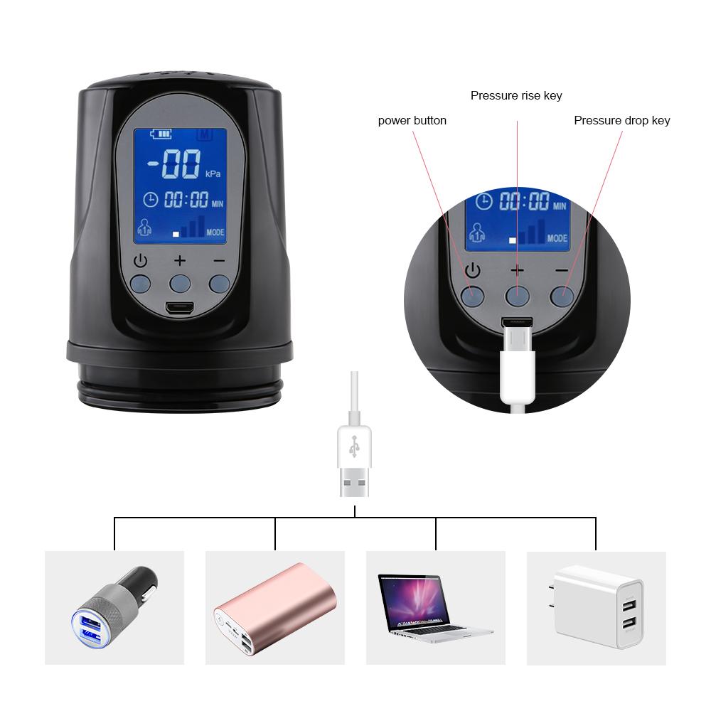 Electric Penis Pump Vacuum Pump Penis Enlargement USB Rechargeable Erection Penis Male Enlarger Sex Toy For
