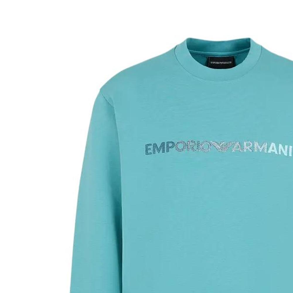 EMPORIO ARMANI SS24 Sweatshirt Men's Blue Green 3D1M70-1JHSZ-0758