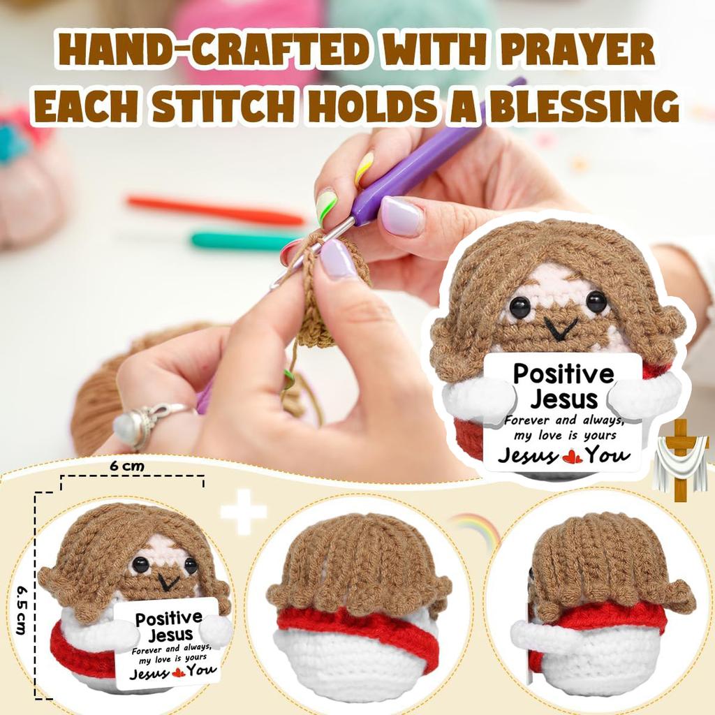 Positive Energy Potato Pocket Hug Handmade AnimalCrochet Mini Doll Funny Wool Gift for Friends or Lover Emotional Support Plant