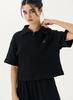 INTEREST Croiffle Polo Shirt_Black