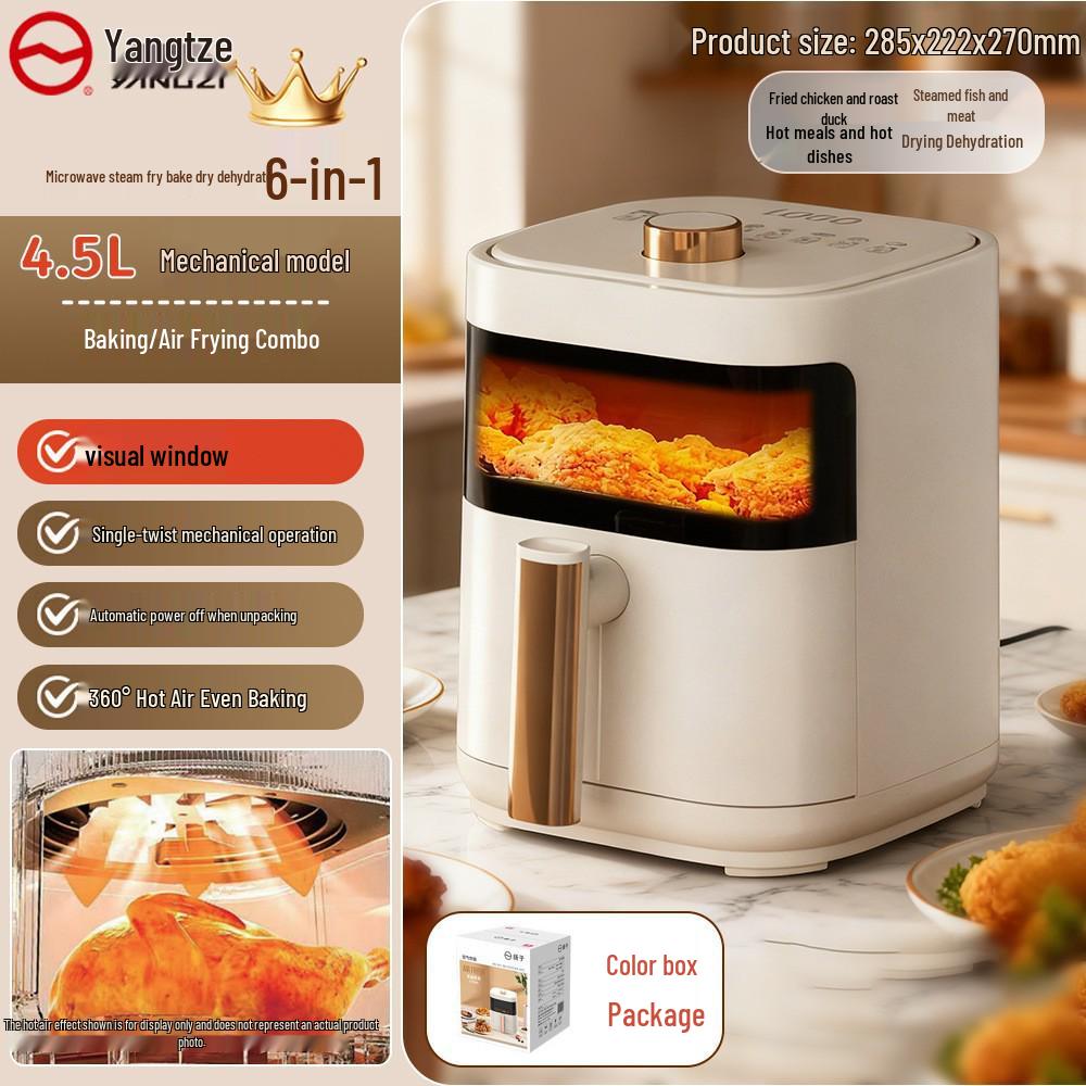 Large Capacity Visible Air Fryer - High Power Electric French Fry Maker for Home Use, Oil-Free Cooking