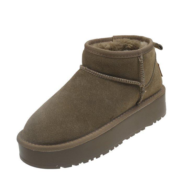 Zhou Dongyu ha lo stesso stivale da neve da donna nell'inverno 2025. Nuove scarpe calde in cotone vellutato con suola spessa e gambale corto integrato in pelliccia