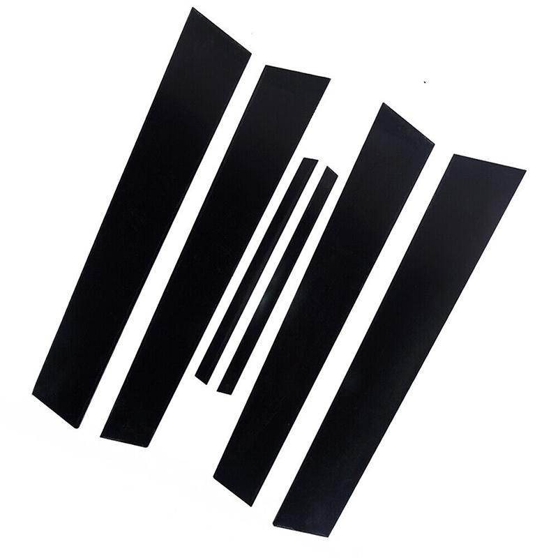 6Pcs Car Glossy Black Pillar Post Sticker Trim For Honda Civic Sedan 2006-2011 Auto Door Window Exterior Molding Decal Parts