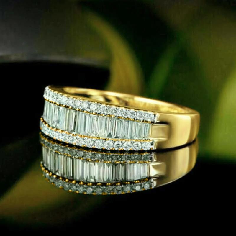 Huitan Shiny Cubic Zirconia Rings for Women Simple Stylish Gorgeous Finger Accessories Exquisite Elegant Chic Engagement Jewelry