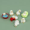 Adorable 7Pcs White Mini Duck Figurines Micro Animal Ornaments for Birthday Gift Home Living Room Decor