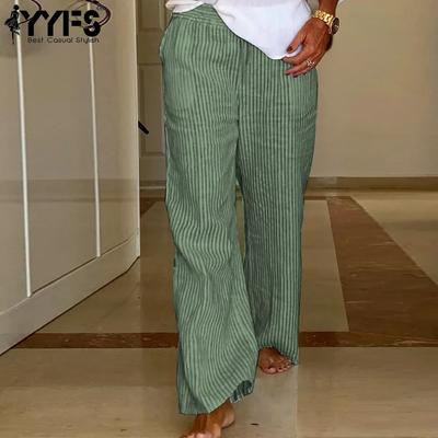 Damenmode, lässig, einfarbig, bedruckt, hohe Taille, Hosen, Hosen und Caprihosen