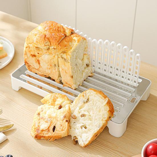 Bread Slicer for Homemade Bread Sourdough BPA-Free Adjustable Guide with Crumb Catcher Heat Resistant Baguette Bread Slicer
