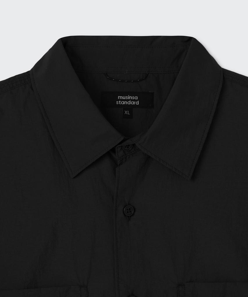 MUSINSA STANDARD [City Leisure] Lightweight Nylon Oversized Shirt [Black]