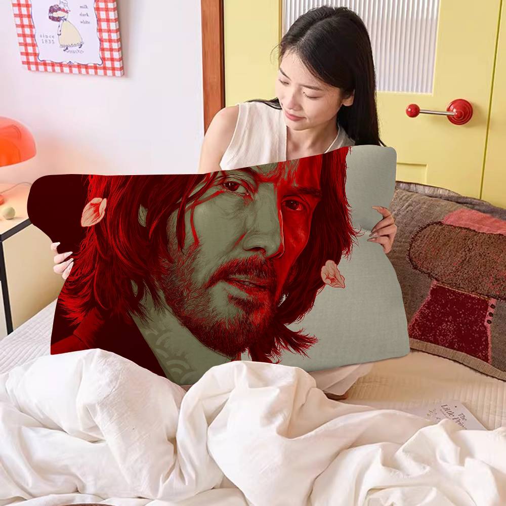 Action Movie J-John Wick Pillow Towel Pillowcase for Hair and Skin, Standard Size Set of Super Soft Pillow Case