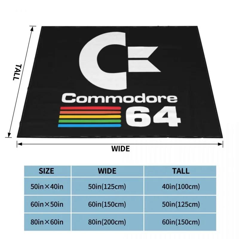Retro Commodore 64 Blanket Soft Fleece Spring Autumn Warm Flannel C64 Amiga Computer Throw Blankets for Sofa Car Bed Bedspread