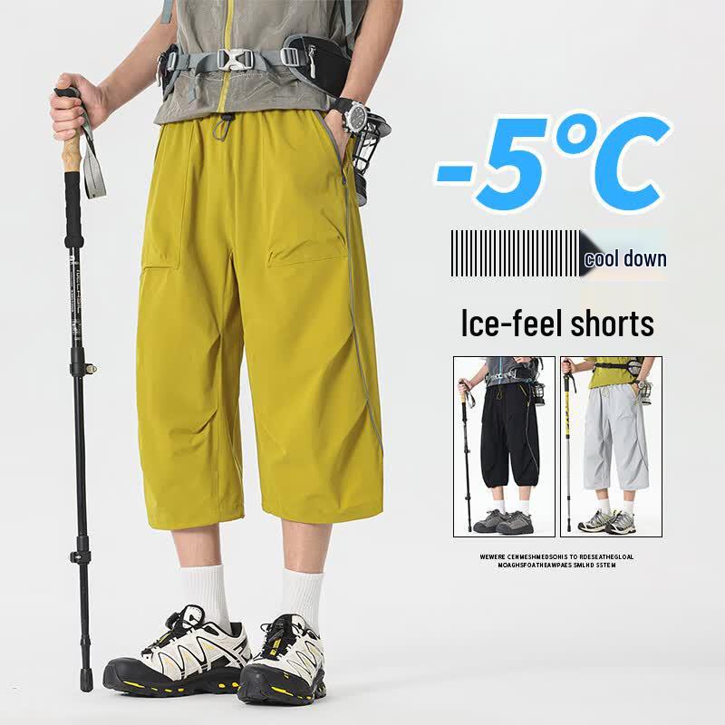 VUUG Men s Quick-Dry Ice Silk Outdoor Casual 3/4 Length Pants L