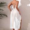 Plus Size Solid Color Mesh Nightgown Sheer Backless Comfortable Women's Loungewear Pajamas 896 Inclusive Breathable Sleepwear Designed
