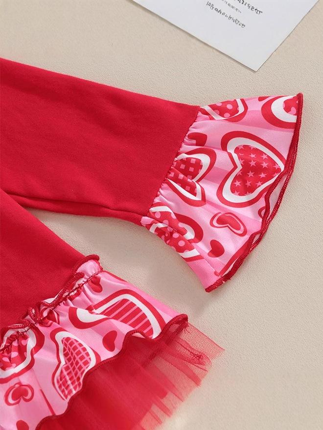 Valentine's Day Heart Print Infant & Toddler Top and Pants Set