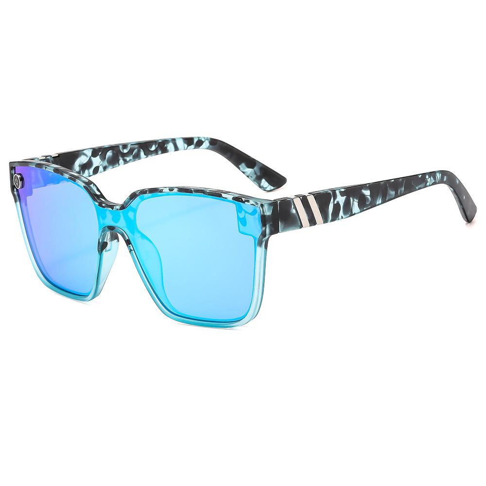 Fashion European and American sunglasses, women's personalized casual one-piece large-frame sunglasses, men's anti-ultraviolet colorful glasses