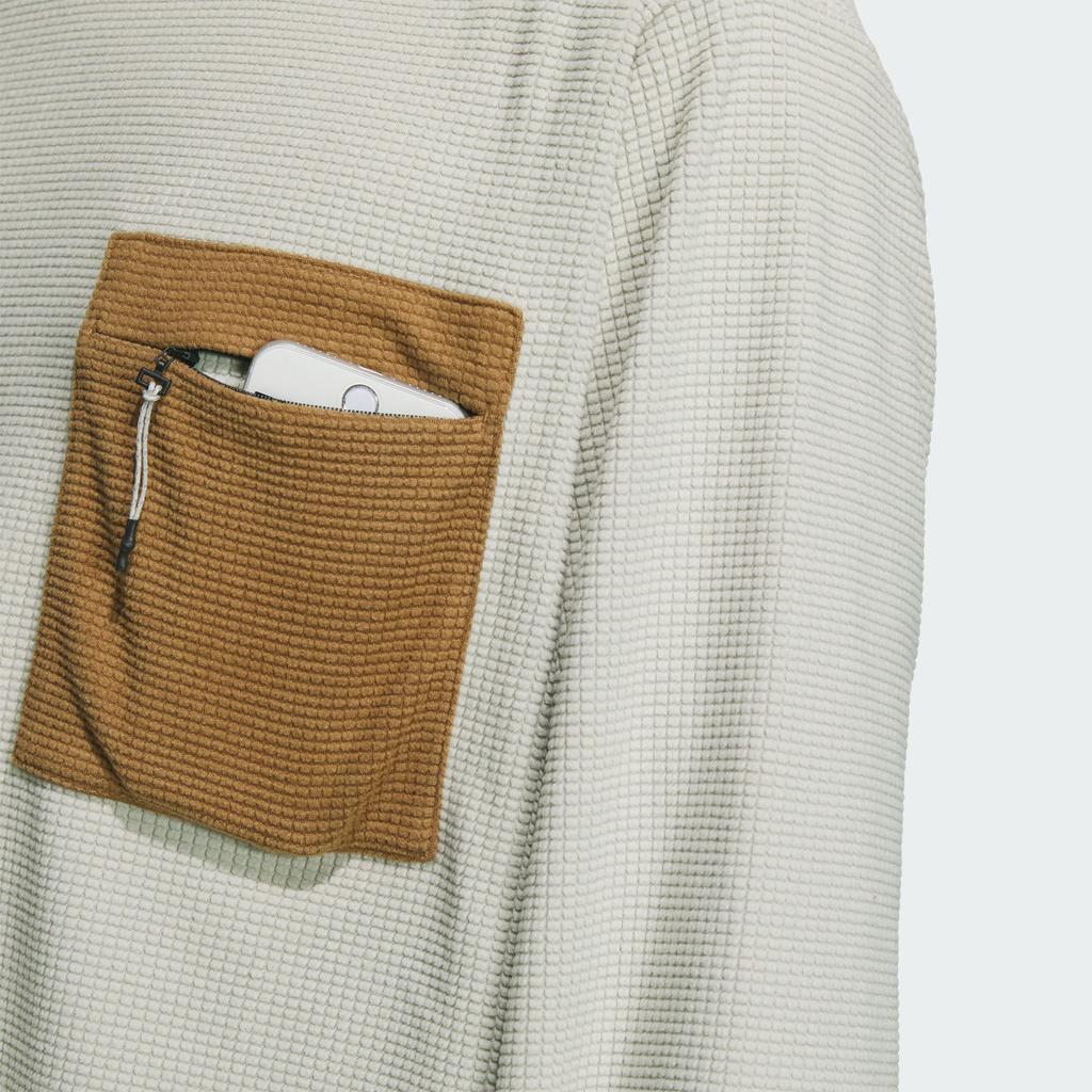 Adidas FW24 M Trans Tee Waffle Sports Casual Long Sleeve T-Shirt Men Tops Light-Sesame Earth-Grey JX1787