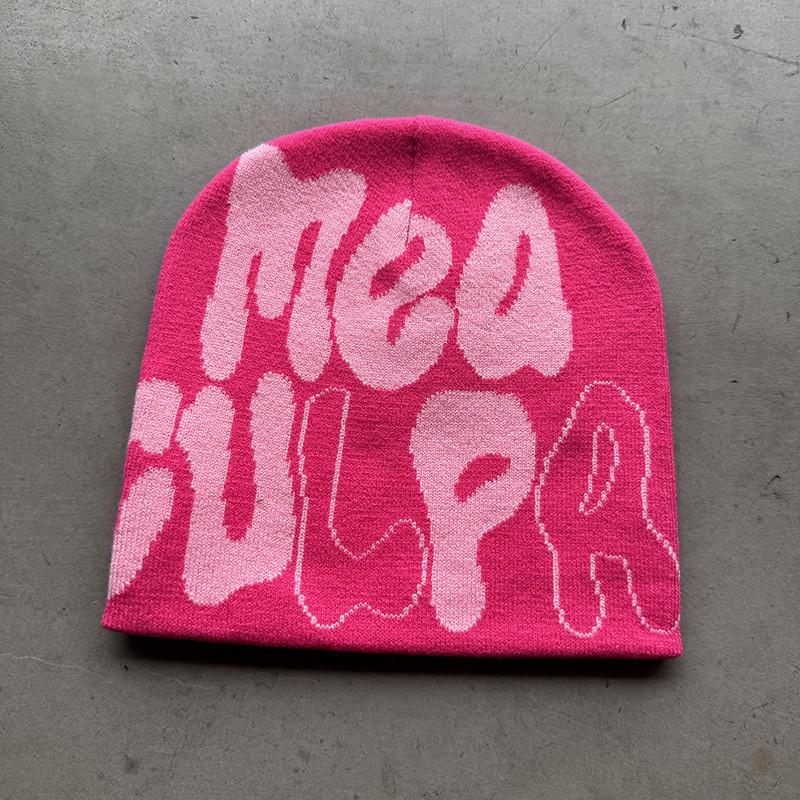 Acrylic Knitted Cap For Teens And Adults With Fashionable Letter Design