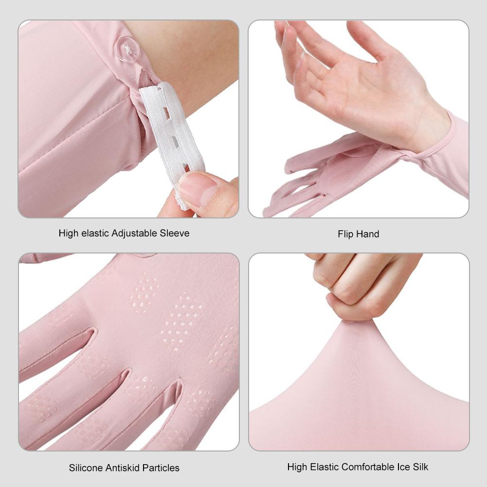 Sonnenschutz rutschfeste Handschuhe Camping Klettern Männer Frauen Outdoor Reiten Atmungsaktiv Lange UV-Schutz Schatten Eis Seide Ärmel