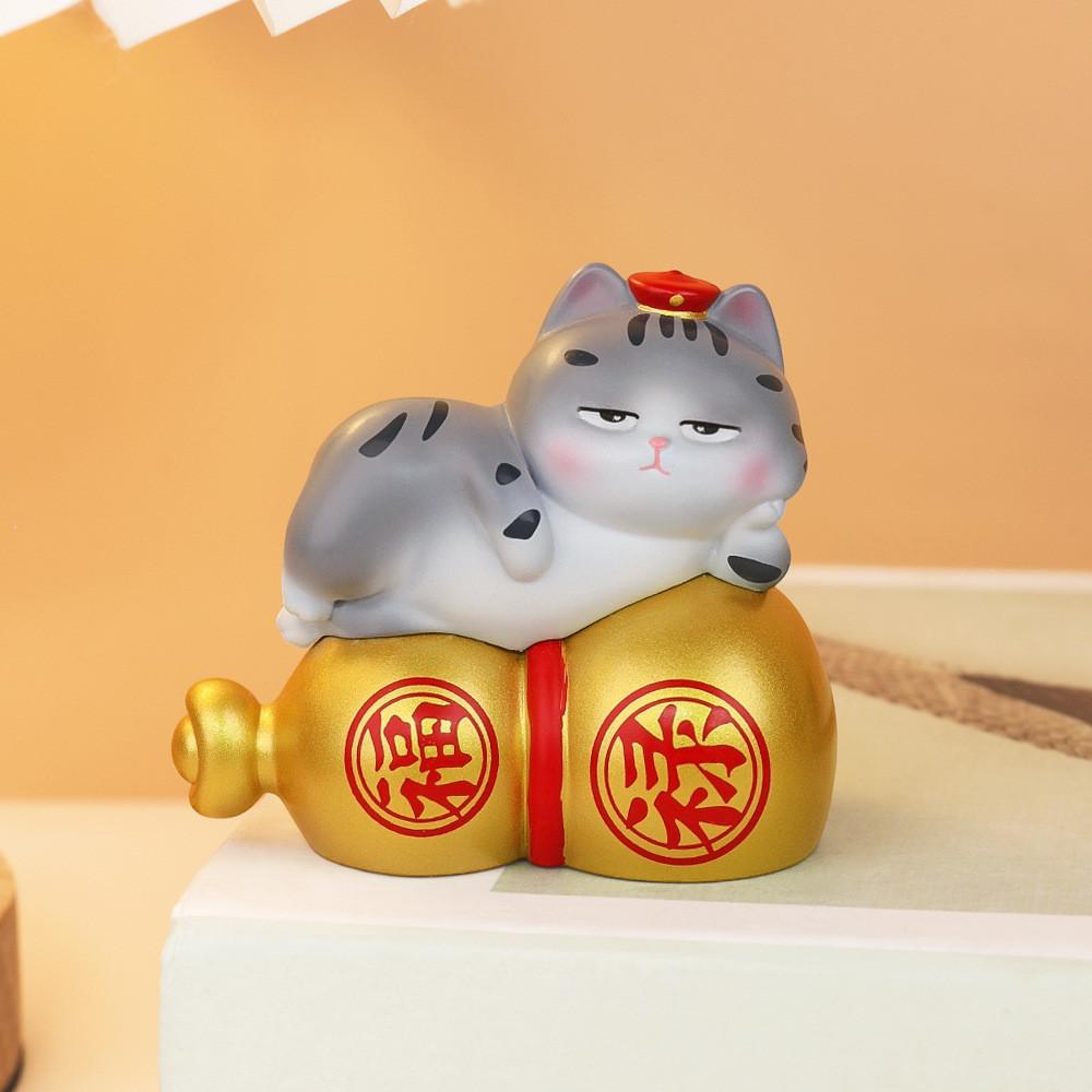 Cat Spirit Resin Art Figurines With Lucky Charm For Home Decor And Gift Giving