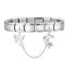 Dreamy Butterfly Moon Star Tulip Tassel Chain Italian Charm Links Fit 9MM Stainless Steel Bracelet Women DIY Making Jewelry