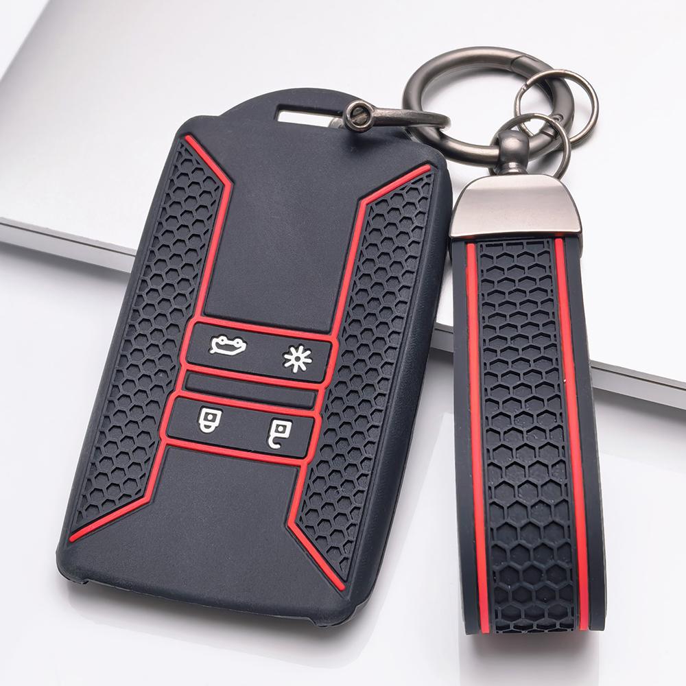 Key Fob Cover for Renault Duster Laguna Zoe Koleos Kadjar Captur Fluence Latitude with Keychain Protective Accessory Key Fob Protection
