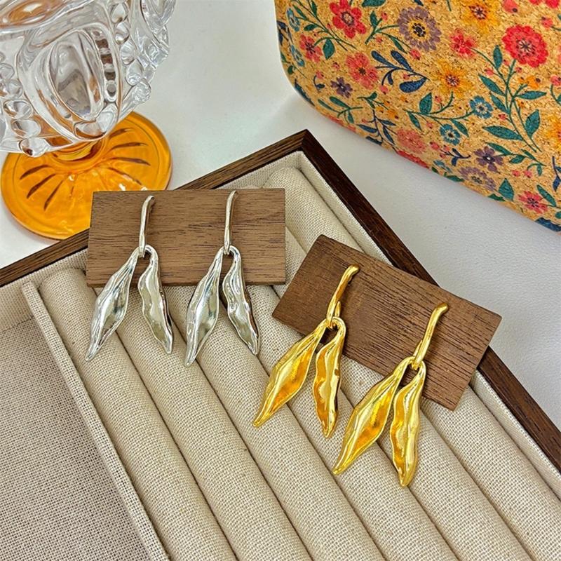 Elegantes Pendientes Largos con Borlas Irregulares Cómodo Accesorio de Joyería de Aleación para Fiesta Piel Sensible