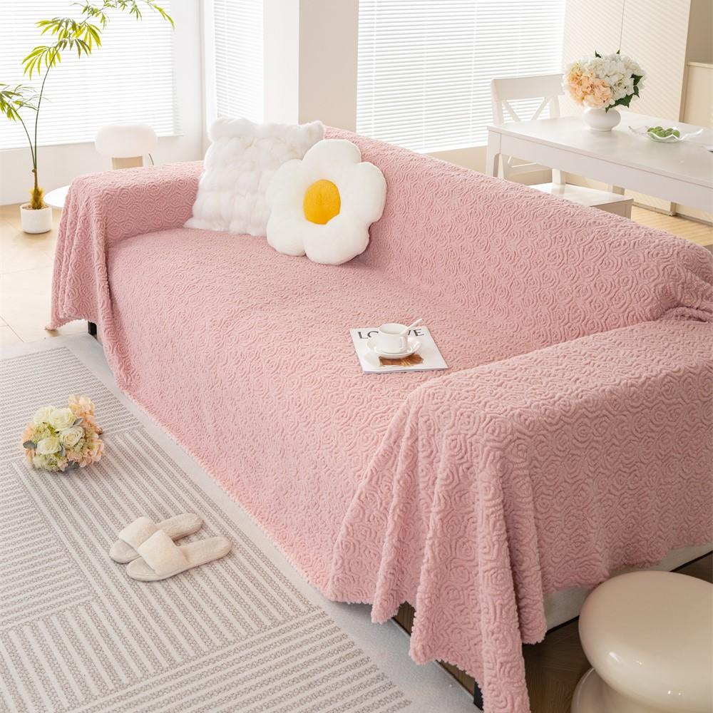 Modern Simple Solid Color Sofa Throw Cover Non-slip Sofa Towel Nordic Dust Anti-scratch Protection Cover Sofa Mat Blanket
