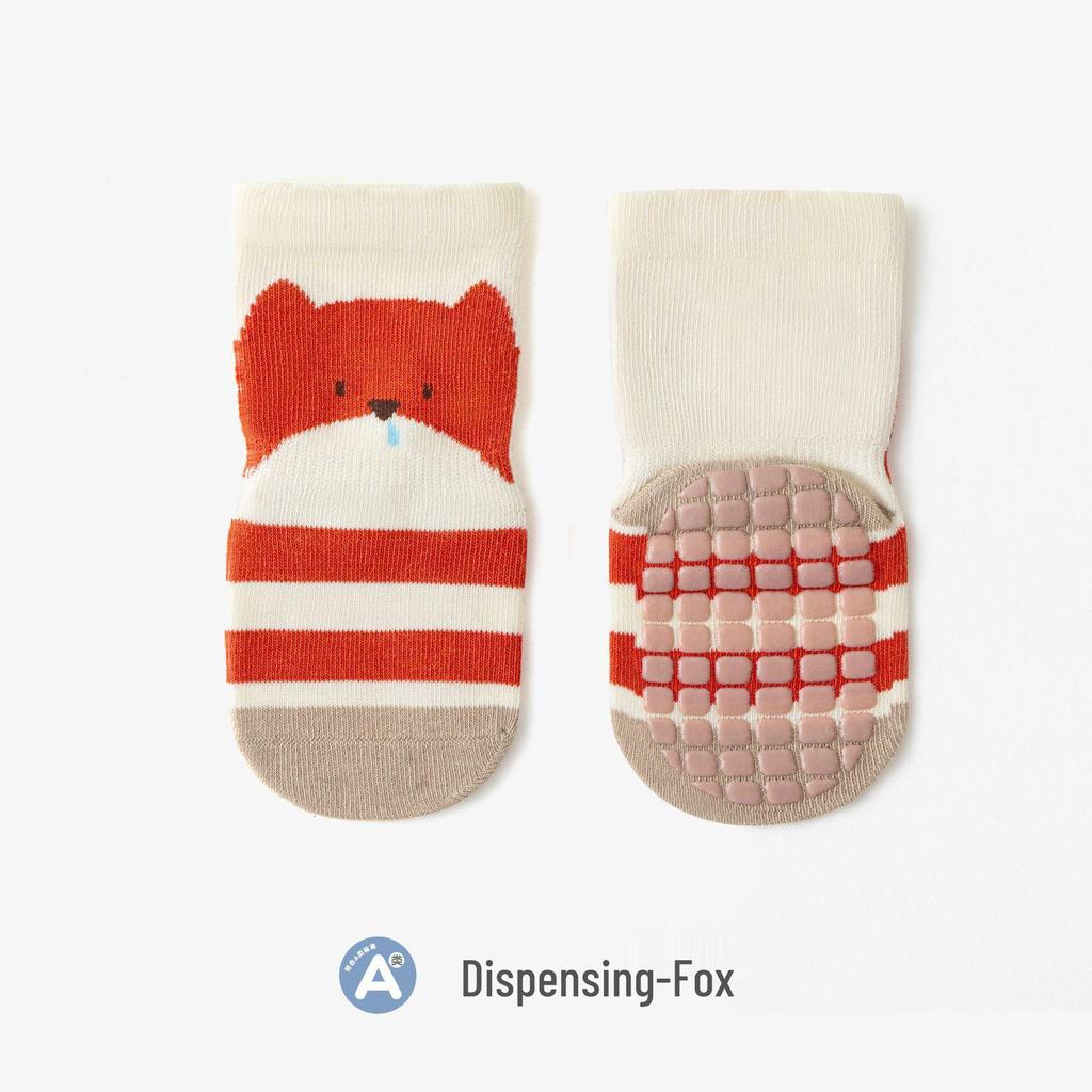 Spring Baby Socks: Non-slip, Loose Cuff, Seamless Combed Cotton Cartoon Socks for Infant & Toddler Walking Indoors