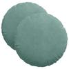 Seat Cushion Set 2 Pieces Teal Ø 40 X 13 Cm Velvet