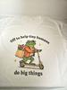 Men's White Graphic Print Crew Neck Short Sleeve T-Shirt M "Off to help..." Unisex T-Shirt