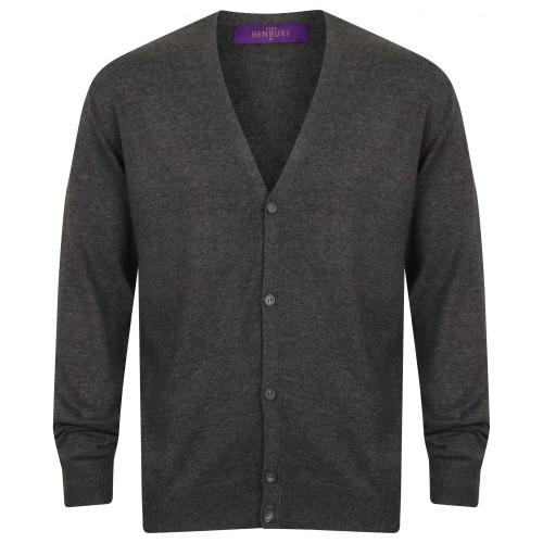 Henbury Mens Lightweight V Neck Cardigan