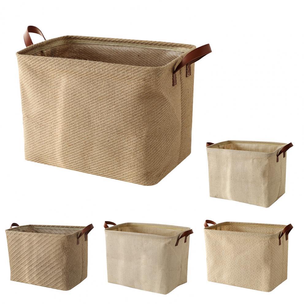 Foldable Storage Basket Decorative Dense Stitches Fabric Dirty Clothes Basket for Laundry Simple Wardrobe Storage Basket