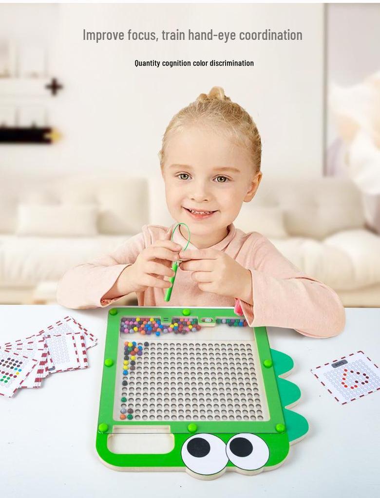 Double-Sided Magnetic Wooden Puzzle Board - Animals, People, Letters & Scenes