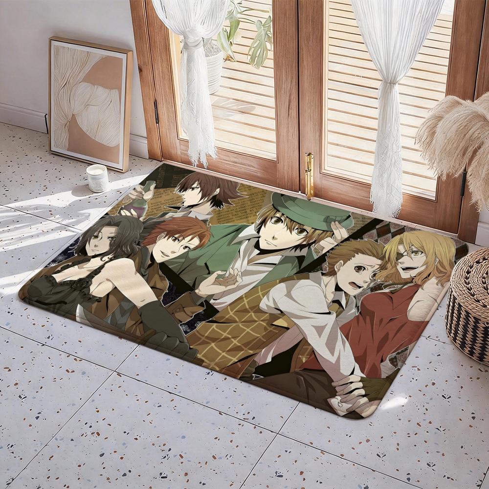 Anime B Baccano! Floor Mat Eco Flannel Doormat Non Slip Odorless Indoor Floor Rug Soft Short Plush Home Mat