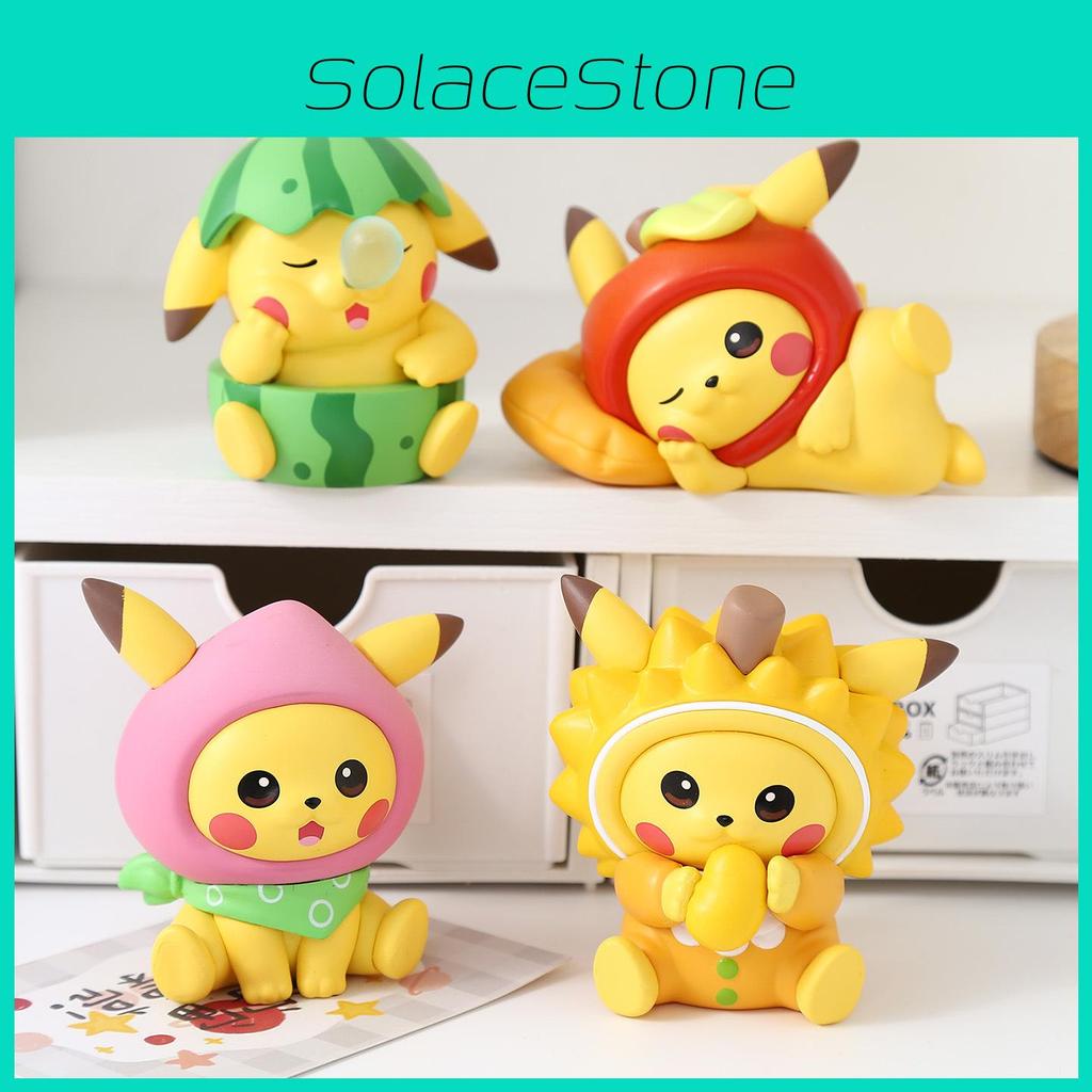 Pvc Pikachu Cute Fruit Figurine Collectible Toys Ornament For Children Teens And