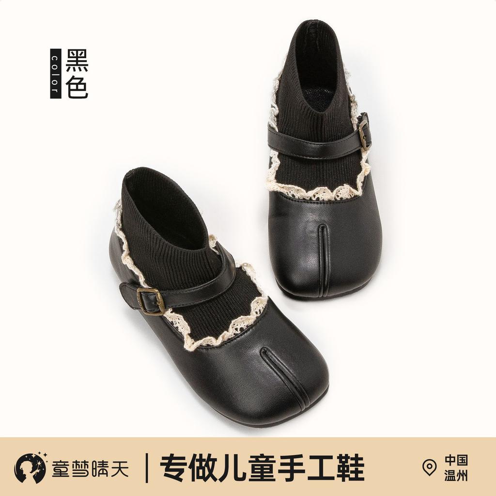 Girls short boots 2025 new spring and autumn children's boots black socks boots soft sole autumn women's treasure princess shoes small leather shoes