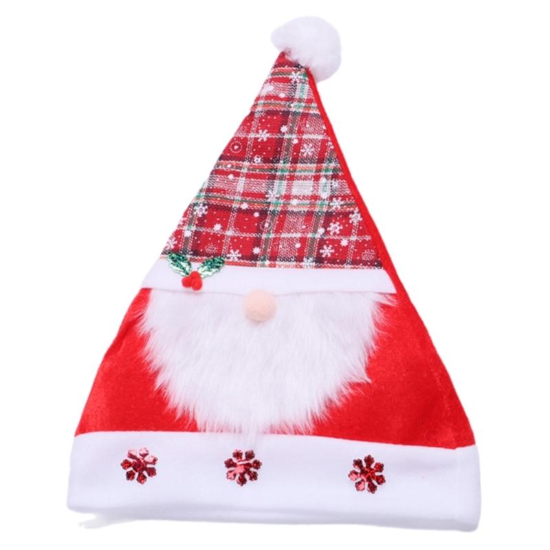 Sequined Christmas Party Santa Hat for Children Adult Pointed Caps Family Gathering Santa Hat Festival Props Headpiece